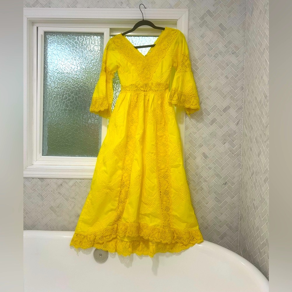 Amazing Vintage 70’s Yellow Summer Dress!!!